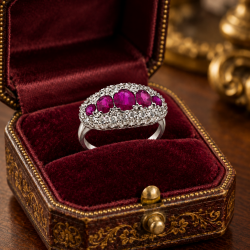 Pre Owned 18ct White Gold Ruby and Diamond Ring ZC201